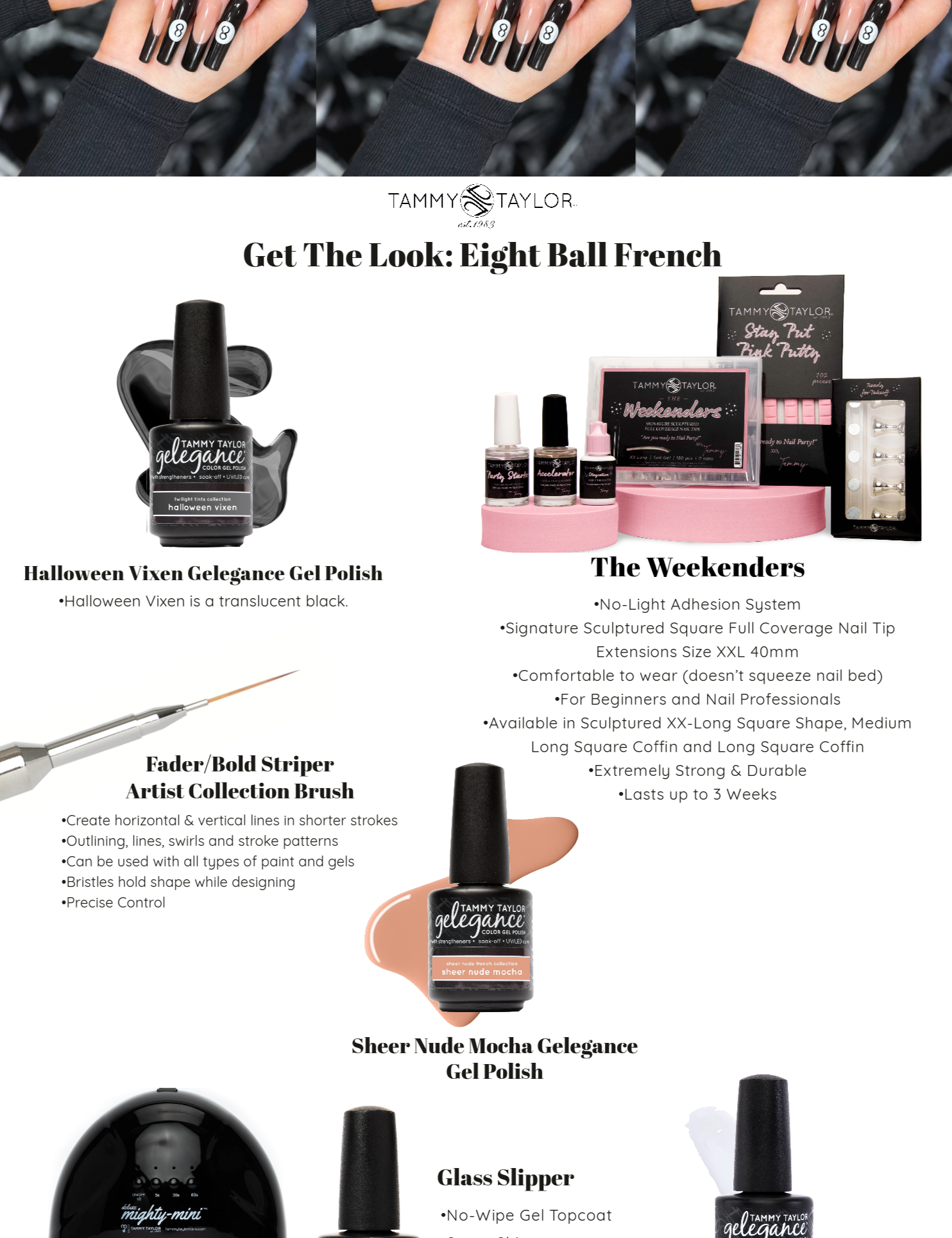 Tammy Taylor TTN Eight Ball French Nail Bundle