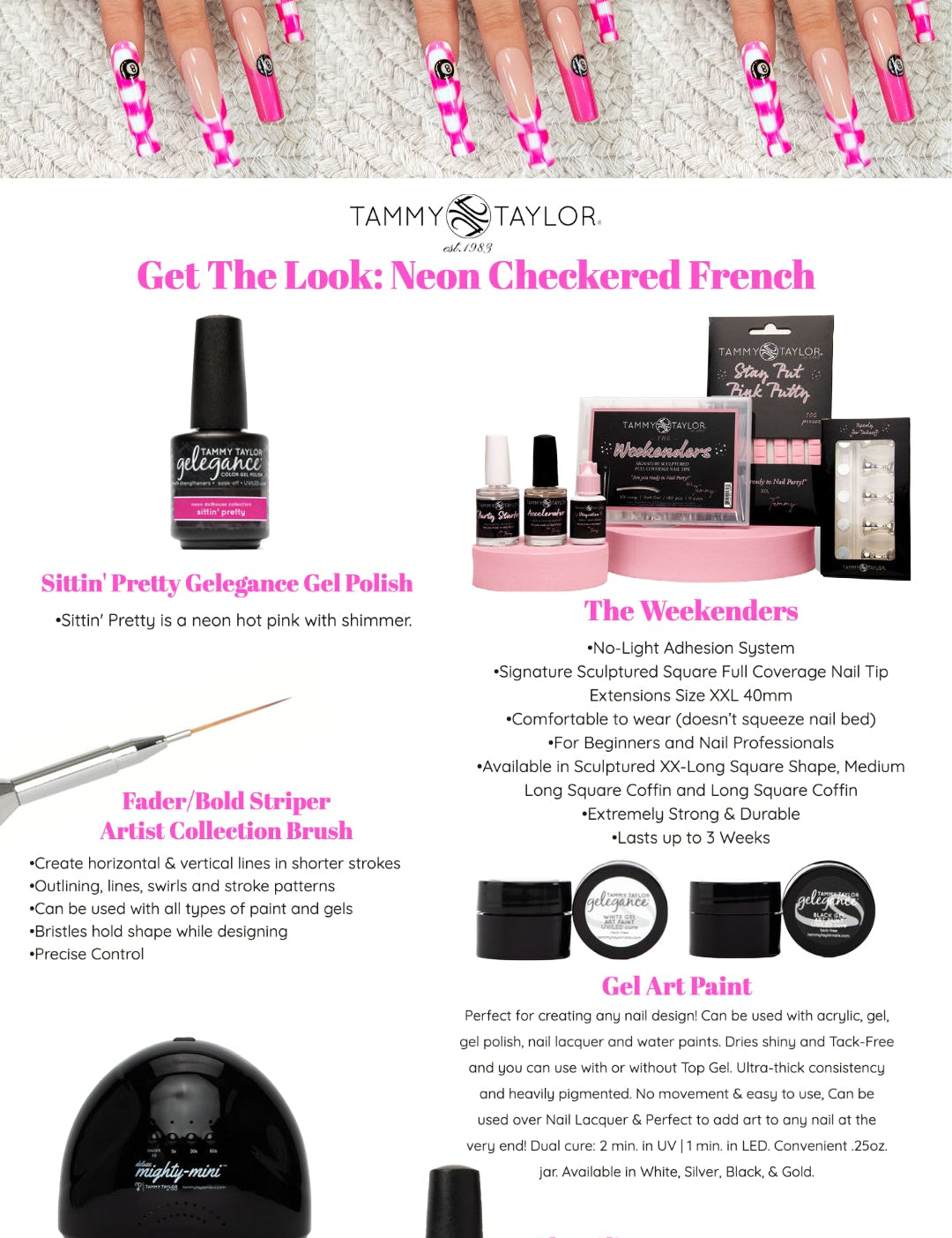 Tammy Taylor TTN Neon Checkered French Nail Bundle