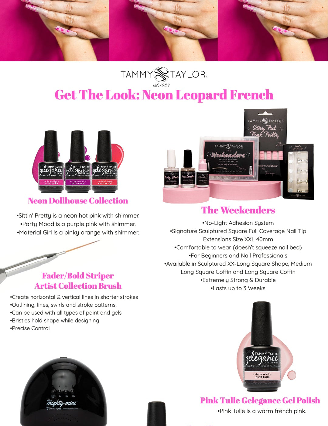 Tammy Taylor TTN Neon Leopard French Nail Bundle