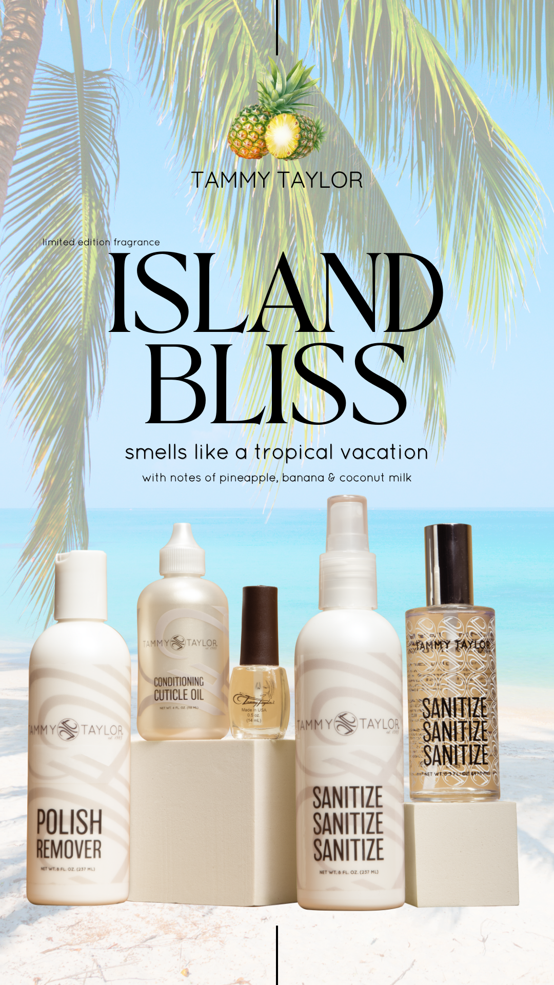 Tammy Taylor TTN Island Bliss Glass Spray Sanitize GSSIB